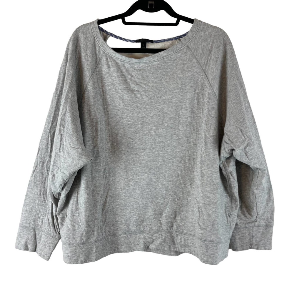 J. Crew Sweatshirt Womens XL Gray Long Sleeve Oversized H3572 Preppy Basic